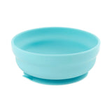 Bumkins Silicone Grip Bowl: Blue is a round bowl made of food-safe silicone with a suction base.