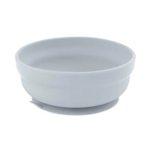 Load image into Gallery viewer, Bumkins Silicone Grip Bowl: Gray is round with a smooth finish, made of food-safe silicone with a suction base.
