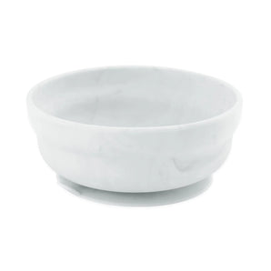 Bumkins Silicone Grip Bowl: Marble is a round, marble food-safe silicone bowl for toddlers with a suction base.