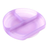 Bumkins Silicone Grip Dish: Purple Jelly is made of LFGB-grade silicone and has 3 compartments for perfectly separated servings.