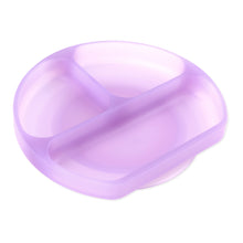 Load image into Gallery viewer, Bumkins Silicone Grip Dish: Purple Jelly is made of LFGB-grade silicone and has 3 compartments for perfectly separated servings.
