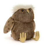 Jellycat Tawoola Owl—an adorable plush with brown fur, spotted wings, and fluffy tufts. Perfect for soft toy collectors!.