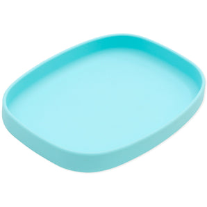Bumkins Silicone Grip Tray: Blue features rounded edges and a suction base, and is crafted from platinum silicone.