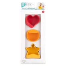 Load image into Gallery viewer, Bumkins Silicone Little Dipper 3-Pack: Tutti-Frutti is shown in a white packaging box, with a clear front window displaying the product.
