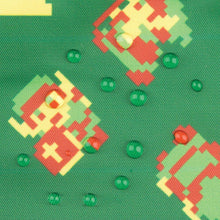 Load image into Gallery viewer, Close-up of water droplets on a green Bumkins Reusable Snack Bag, 3-Pack: The Legend of Zelda™.
