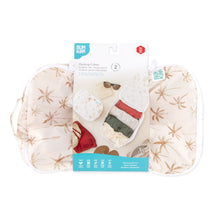 Load image into Gallery viewer, Bumkins Packing Cube 2 Pack: Palm Daze is shown packaged with a cardboard band around the middle.

