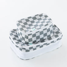 Load image into Gallery viewer, Bumkins Packing Cube 2 Pack: Charcoal Check is shown stacked on a white background.
