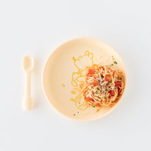 Load image into Gallery viewer, Pasta with red sauce on Bumkins Silicone Plate + Spoon Set: Disney Winnie the Pooh, set against a white background.
