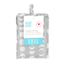 Load image into Gallery viewer, Bumkins Packable Tote Bag: Lunar Phase folded with its packaging tag.
