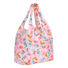 Load image into Gallery viewer, Bumkins Packable Tote Bag: Boots features a colorful cowboy boot pattern, and is reusable and waterproof for easy shopping.
