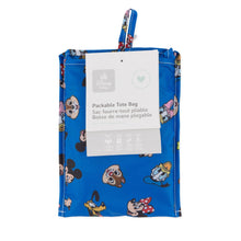 Load image into Gallery viewer, Bumkins Packable Tote Bag: Mickey &amp; Friends Forever shown folded with its packaging tag.
