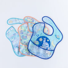 Load image into Gallery viewer, Bumkins SuperBib® 3 Pack: Stitch Star-ring Up Trouble is fanned out on a white background.
