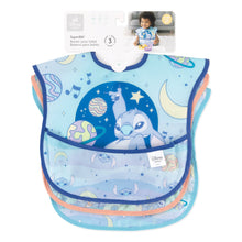 Load image into Gallery viewer, Bumkins SuperBib® 3 Pack: Stitch Star-ring Up Trouble is shown on a white packaging header.
