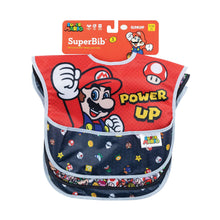 Load image into Gallery viewer, Bumkins SuperBib® 3 Pack: Super Mario™ Power-Up is shown on a red packaging header with a cartoon illustration.
