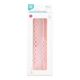 Bumkins Silicone Accessory Tether 2-Pack: Pink is shown in a white packaging box, with a clear front window displaying the product.