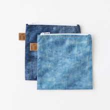 Load image into Gallery viewer, Roamio by Bumkins Reusable Snack Bag, Large 2 Pack: Denim on Denim lays overlapped on a white background.
