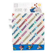 Load image into Gallery viewer, Bumkins Reusable Snack Bag, Large 2 Pack: Mickey &amp; Friends MVP is shown on a white packaging header.
