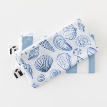 Load image into Gallery viewer, Roamio by Bumkins Reusable Snack Bag, Small 2 Pack: Coastal lays stacked on a white background.
