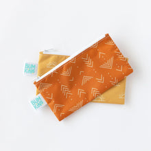 Load image into Gallery viewer, Bumkins Reusable Snack Bag, Small 2-Pack: Sunshine and Grounded are stacked on a white background.
