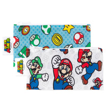 Load image into Gallery viewer, Bumkins Reusable Snack Bag, Small 2-Pack: Super Mario™ includes 2 waterproof zippered pouches with colorful video game-themed designs.

