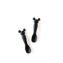 Load image into Gallery viewer, Bumkins Silicone Dipping Spoons: Mickey Mouse (Classic Black) are displayed on a white background.
