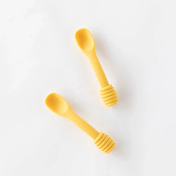 Bumkins Silicone Dipping Spoons: Winnie the Pooh are displayed on a white background.