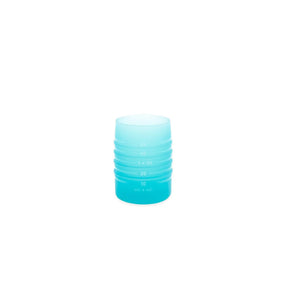 Bumkins Silicone Starter Cup: Blue is made from food-safe silicone, with measurement markings on the side.