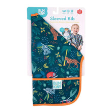 Load image into Gallery viewer, Bumkins Sleeved Bib: Jungle is shown folded in its packaging.
