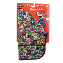 Load image into Gallery viewer, Bumkins Sleeved Bib: Super Mario™ Mashup is shown folded in its packaging.
