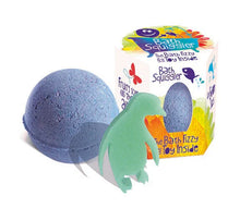 Load image into Gallery viewer, Loot Toys Bath Squiggler Fizz &amp; Toy features a fruity fragrance and toy penguin inside, all wrapped in vibrant, non-toxic packaging.
