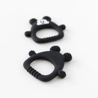 Two Bumkins Silicone Flat Teether: Mickey Mouse shown front and back on a white background.