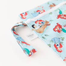 Load image into Gallery viewer, Close-up of Bumkins Wet Bag: Disney Princess Ariel on a white background, with focus on the strap and zipper.
