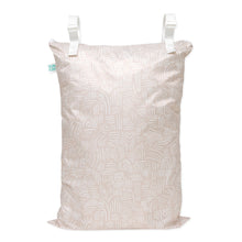 Load image into Gallery viewer, Bumkins Extra Large Wet Bag: Wander features waterproof fabric and adjustable snap handles with a beige abstract pattern.
