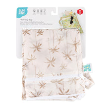 Load image into Gallery viewer, Bumkins Wet/Dry Bag: Palm Daze is shown folded in its packaging.
