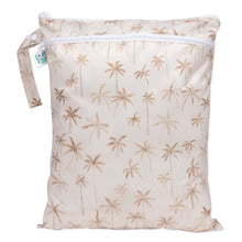 Load image into Gallery viewer, Bumkins Wet/Dry Bag: Palm Daze features a palm tree design on waterproof fabric, with a secure zipper closure. Perfect for travel use.
