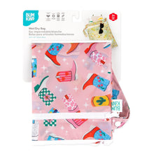 Load image into Gallery viewer, Bumkins Wet/Dry Bag: Boots is shown folded in its packaging.
