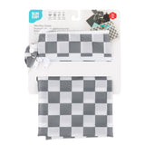 Bumkins Wet/Dry Clutch: Charcoal Check is shown folded in its packaging.