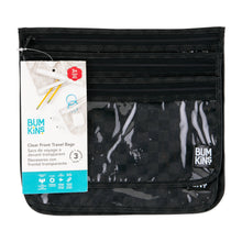 Load image into Gallery viewer, Bumkins Clear Travel Bag 3 Pack: Rich Black is shown with its packaging tag.
