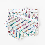 Bumkins Clear Travel Bag 3 Pack: Mickey & Friends Varsity are stacked neatly on a white background. 