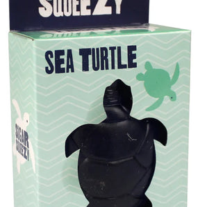 Aurora Sugar Squeezy Sea Turtle squishy toy, ages 3+, mint green box, cute turtle art, stress relief, includes warning label.
