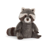 Jellycat's Trixiwoo Raccoon: gray fur, striped tail, and an adorable face—perfect for cuddles or guarding your snack stash!.