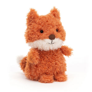 Jellycat, Little Fox: A plush orange toy with white accents, standing upright—cute and ready for snuggles.