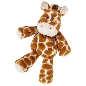 Mary Meyer’s Marshmallow Junior Giraffe is a plush toy with brown/white spots, a cuddly body, and a friendly, child-safe face.