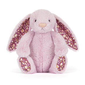 Jellycat Thistlepop Blossom Luxe Bunny: a plush lavender bunny with patterned ears—an ideal garden gift for any plant lover.