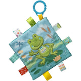 Mary Meyer Taggies Crinkle Toy, Peepers Frog: Soft sensory toy with lilies, satin tags, crinkle paper & blue ring for strollers/carseats.