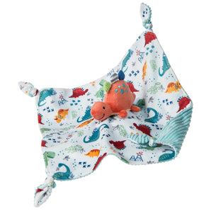 The Mary Meyer Character Blanket, Pebblesaurus features dinosaur prints and a plush toy—ideal modern gift for babys best friend.