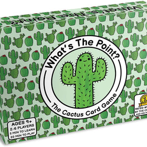 Whats The Point? by Cactus Card Game LLC: A family-friendly strategy game with cactus illustrations for 2-6 players, ages 9+.