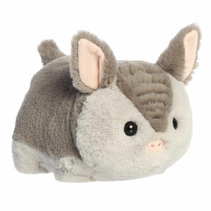 Aurora Spudster Arnie Armadillo: a round, fluffy gray plush with big ears, black eyes, and a small pink nose.