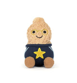 Meet Jellycat's Amuseables Peanut Star Student: tan fur, glasses, a smile, navy outfit—the class clown in plush form!.