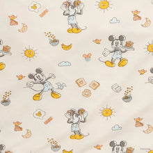 Load image into Gallery viewer, Magnetic Mes Magnetic Coverall, Mickeys Brunch Bunch, features pastel mice, suns, and cereal bowls on eco-friendly TENCEL™ modal.
